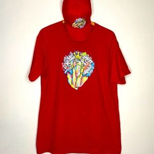 Black Queen Dope Unisex Red Short Sleeve Graphic Matching Cap T-Shirt Size L